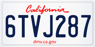 CA license plate 6TVJ287