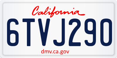 CA license plate 6TVJ290