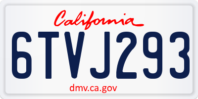 CA license plate 6TVJ293