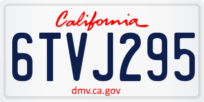 CA license plate 6TVJ295