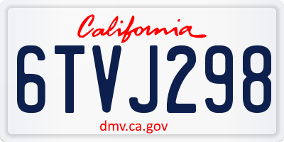 CA license plate 6TVJ298