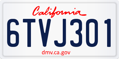 CA license plate 6TVJ301