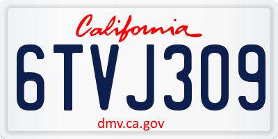 CA license plate 6TVJ309