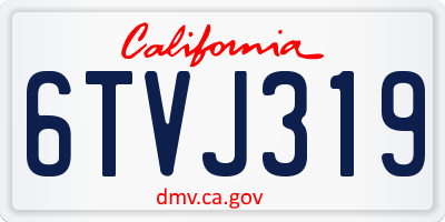 CA license plate 6TVJ319