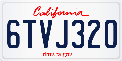 CA license plate 6TVJ320