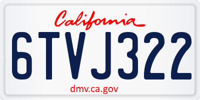 CA license plate 6TVJ322
