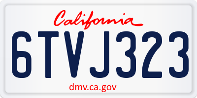 CA license plate 6TVJ323