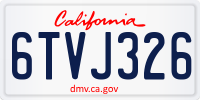 CA license plate 6TVJ326