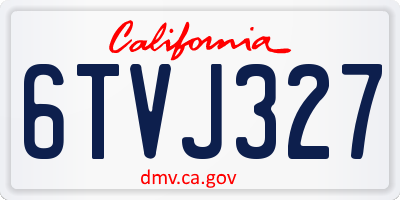 CA license plate 6TVJ327