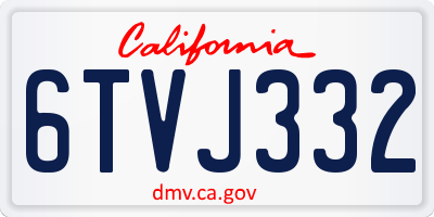 CA license plate 6TVJ332