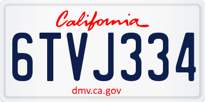 CA license plate 6TVJ334