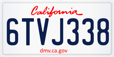 CA license plate 6TVJ338