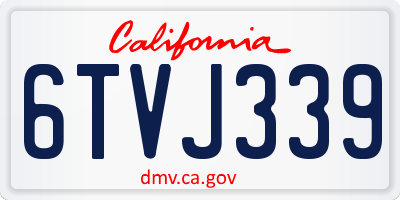 CA license plate 6TVJ339