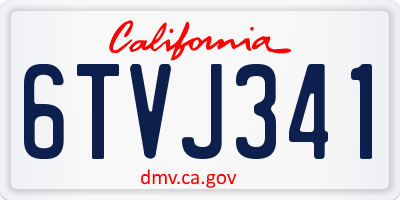CA license plate 6TVJ341
