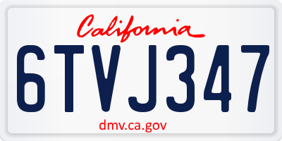 CA license plate 6TVJ347