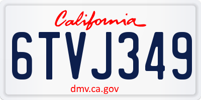 CA license plate 6TVJ349