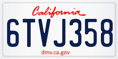 CA license plate 6TVJ358