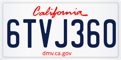 CA license plate 6TVJ360