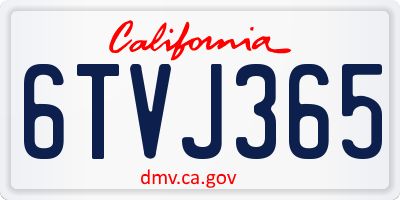 CA license plate 6TVJ365