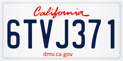 CA license plate 6TVJ371