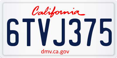 CA license plate 6TVJ375