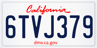CA license plate 6TVJ379