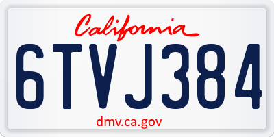 CA license plate 6TVJ384