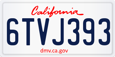 CA license plate 6TVJ393