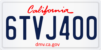 CA license plate 6TVJ400