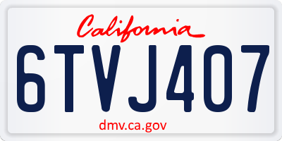 CA license plate 6TVJ407