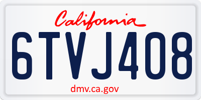 CA license plate 6TVJ408