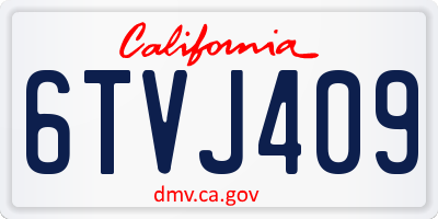 CA license plate 6TVJ409