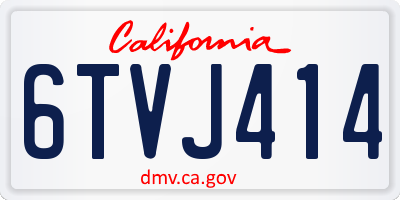 CA license plate 6TVJ414