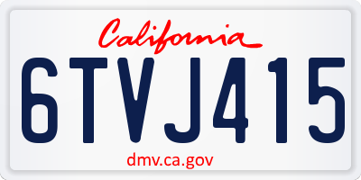 CA license plate 6TVJ415