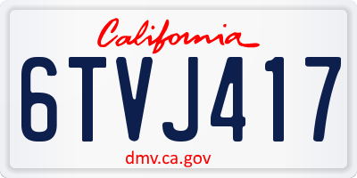 CA license plate 6TVJ417