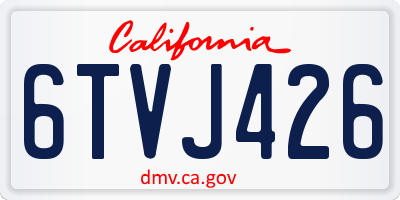 CA license plate 6TVJ426