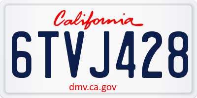 CA license plate 6TVJ428