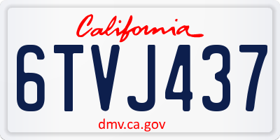 CA license plate 6TVJ437