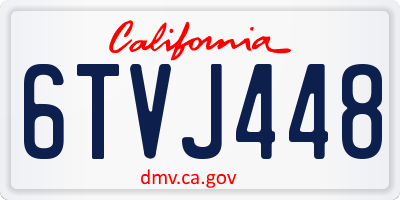 CA license plate 6TVJ448