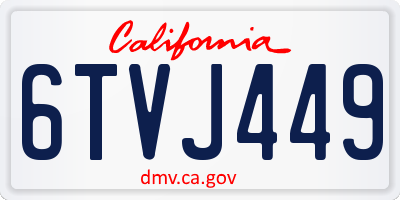 CA license plate 6TVJ449