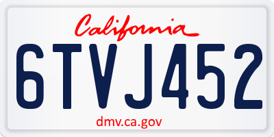 CA license plate 6TVJ452
