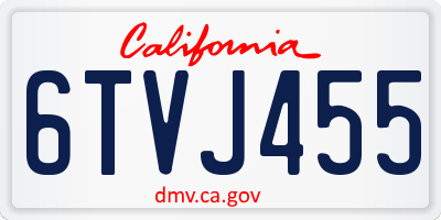 CA license plate 6TVJ455