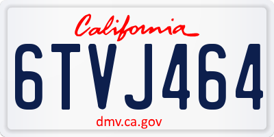 CA license plate 6TVJ464