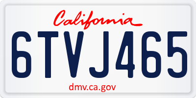 CA license plate 6TVJ465