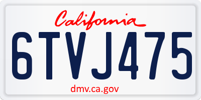 CA license plate 6TVJ475