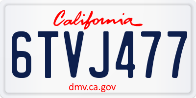 CA license plate 6TVJ477