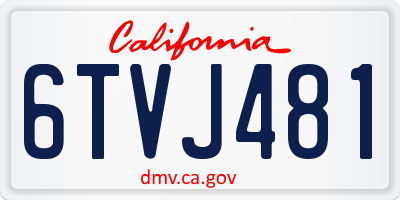 CA license plate 6TVJ481