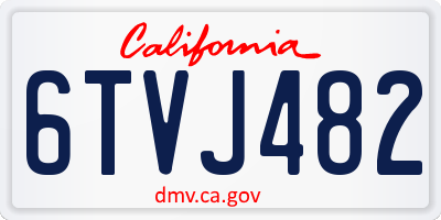 CA license plate 6TVJ482