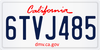 CA license plate 6TVJ485