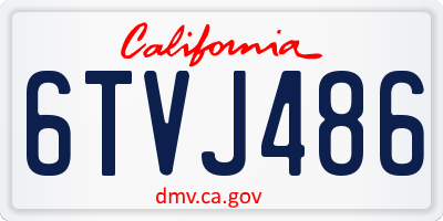 CA license plate 6TVJ486